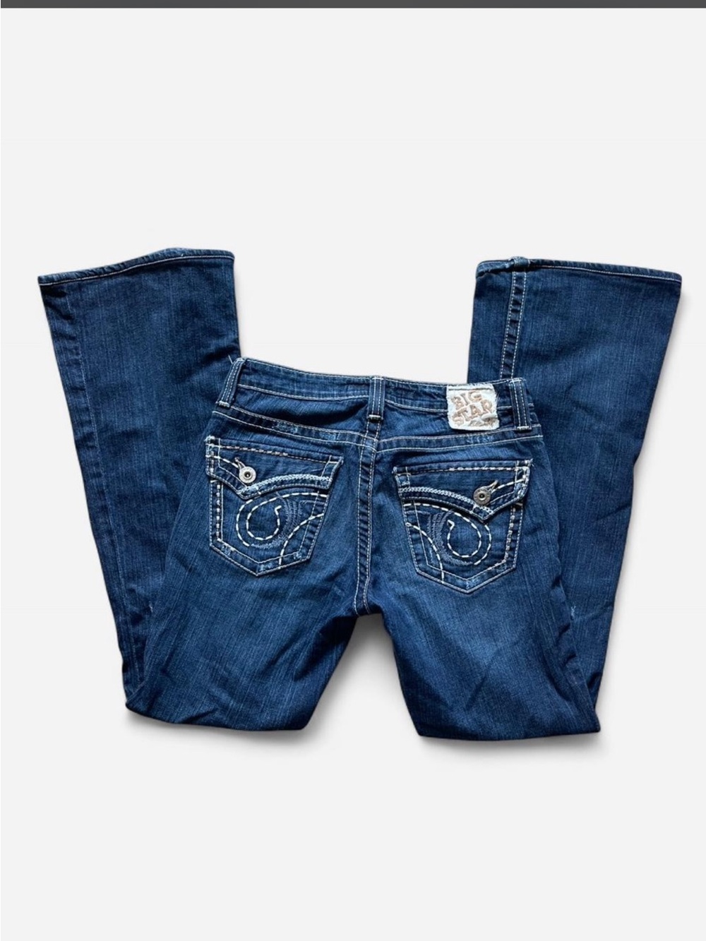 Big Star Dark Blue Bootcut Jeans with Embroidered Back Pockets